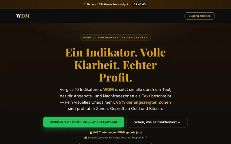 Превью лендинга WDM Indikator
